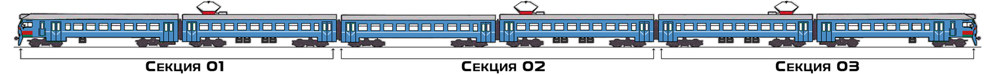 Схема составности электропоезда ЭР9Е-4032 при следовании с поездом №6456 15.03.2024