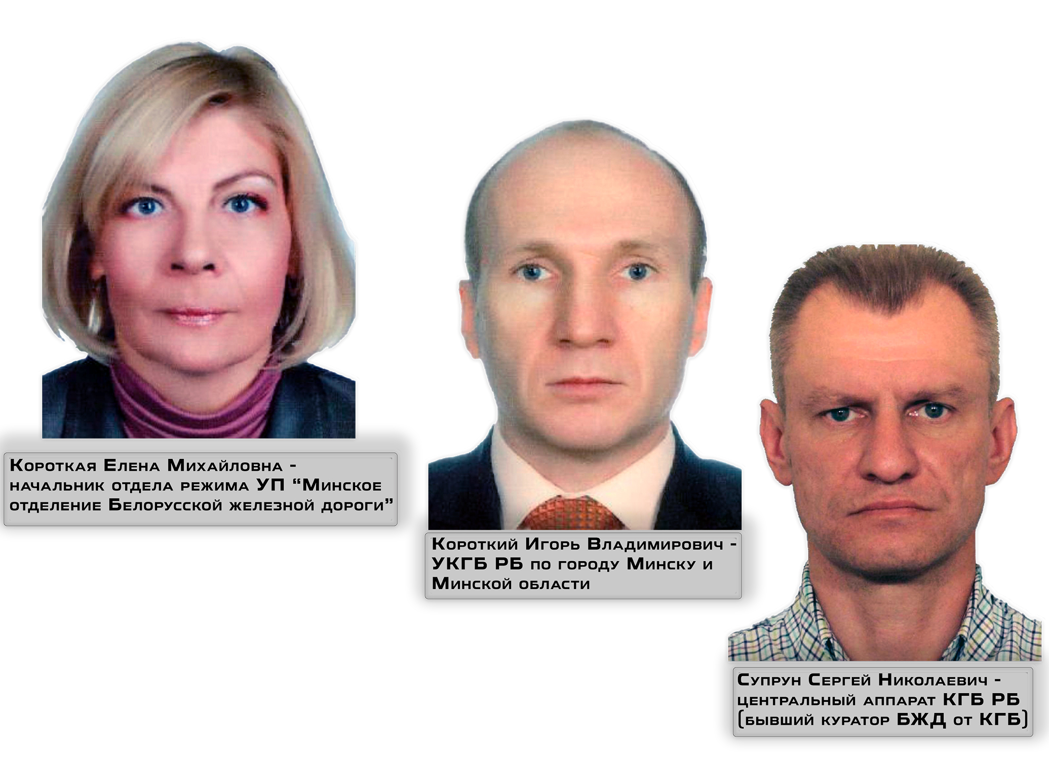 Фото некоторых работников БЖД и сотрудников КГБ, упоминавшихся в доносах Коморного В.И.